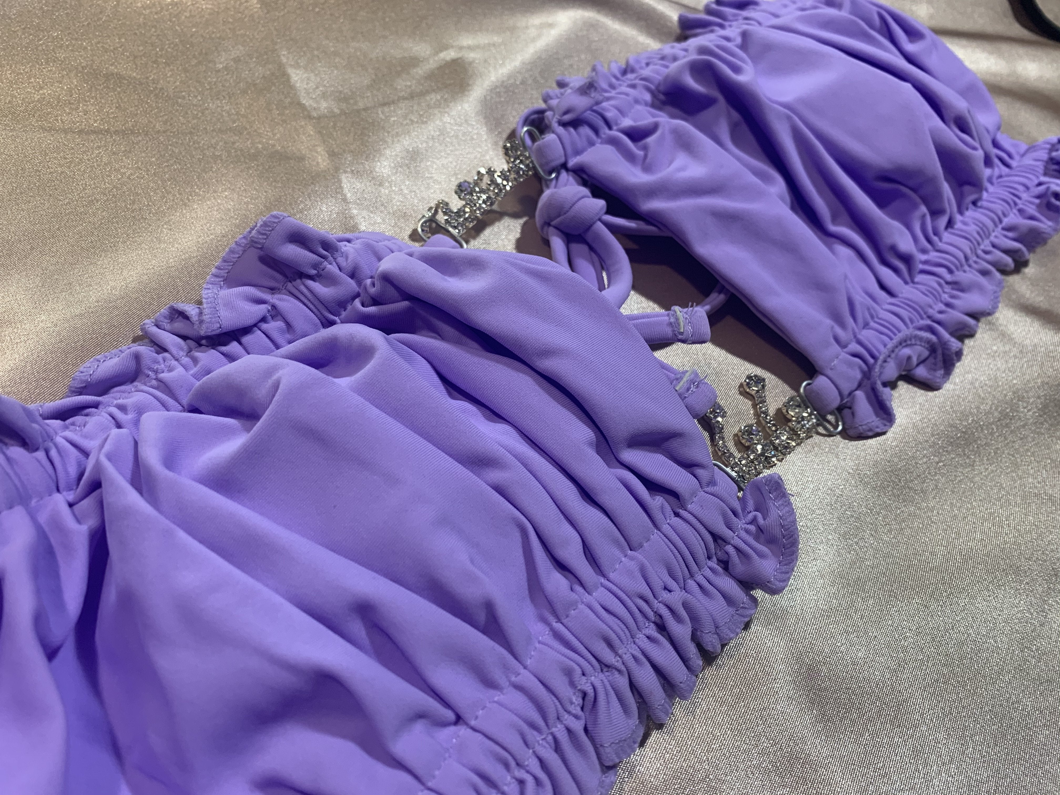 Lilac Ruched Bikini Set - LeClair Clothing Boutique